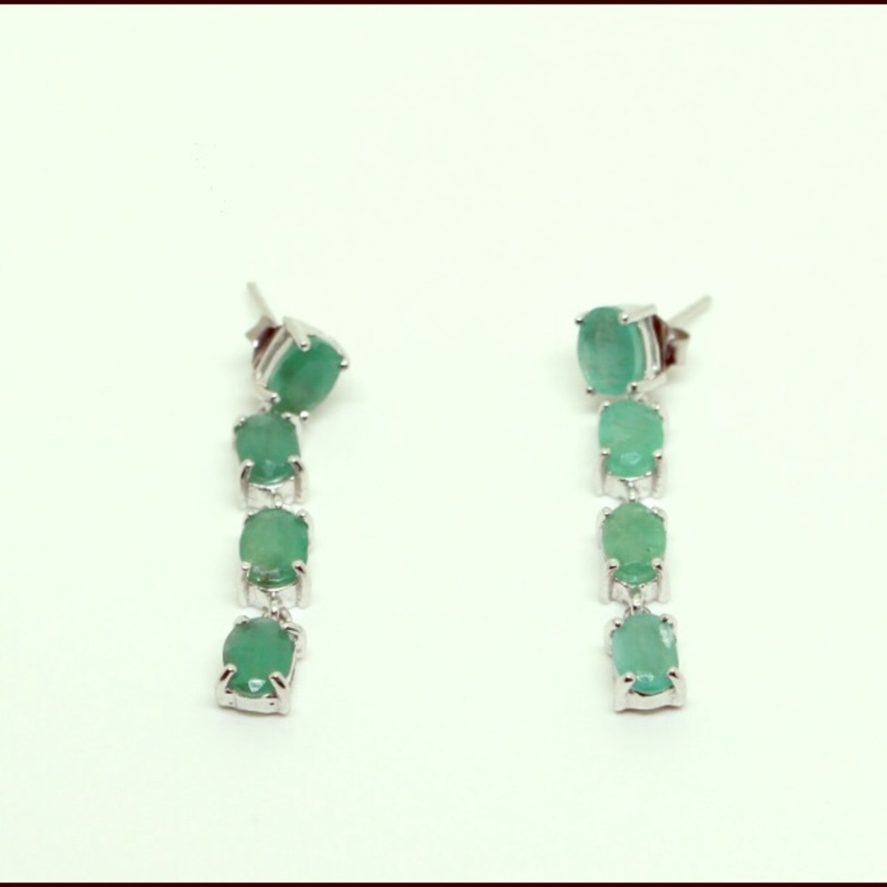 Beautiful 23 tcw. Nat. Brazilian Emerald Earrings